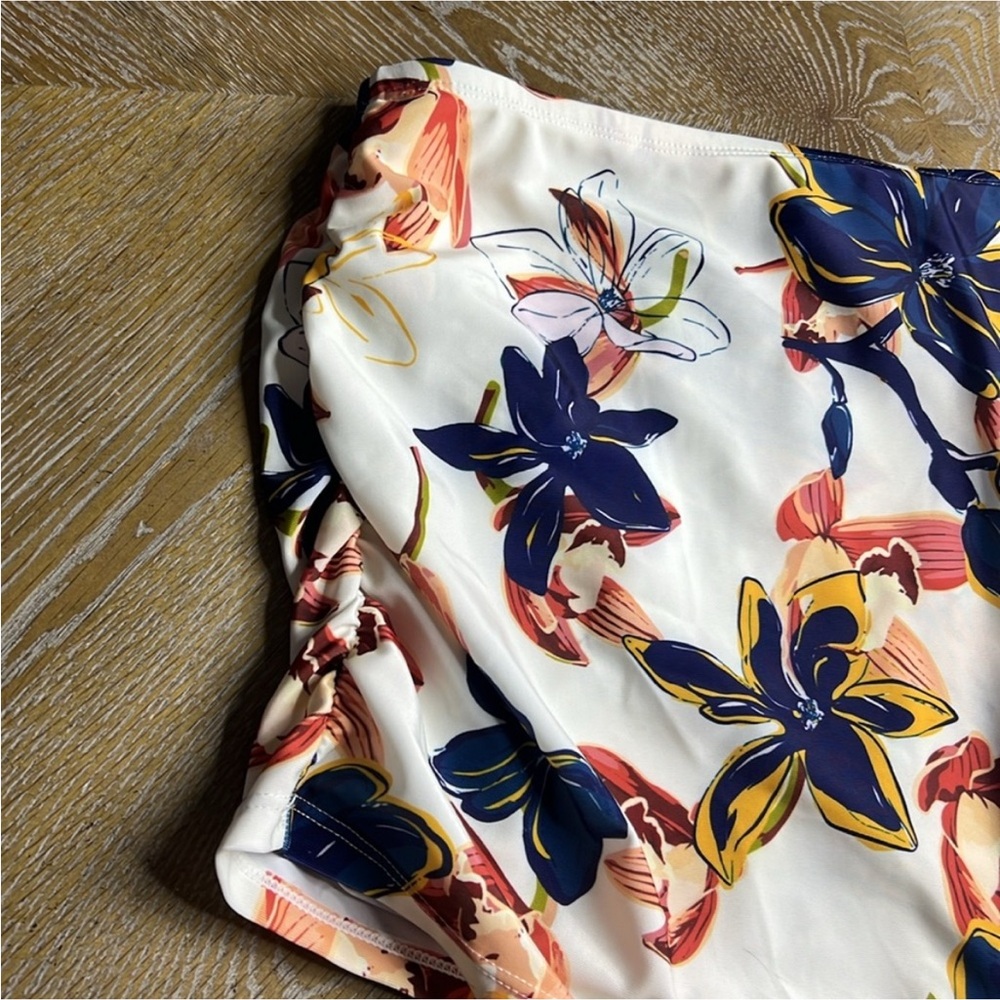 SIMPLY FIT SWIMWEAR Plus Size Swimskirt in Evening Sand Print 3X - Picture 3 of 9